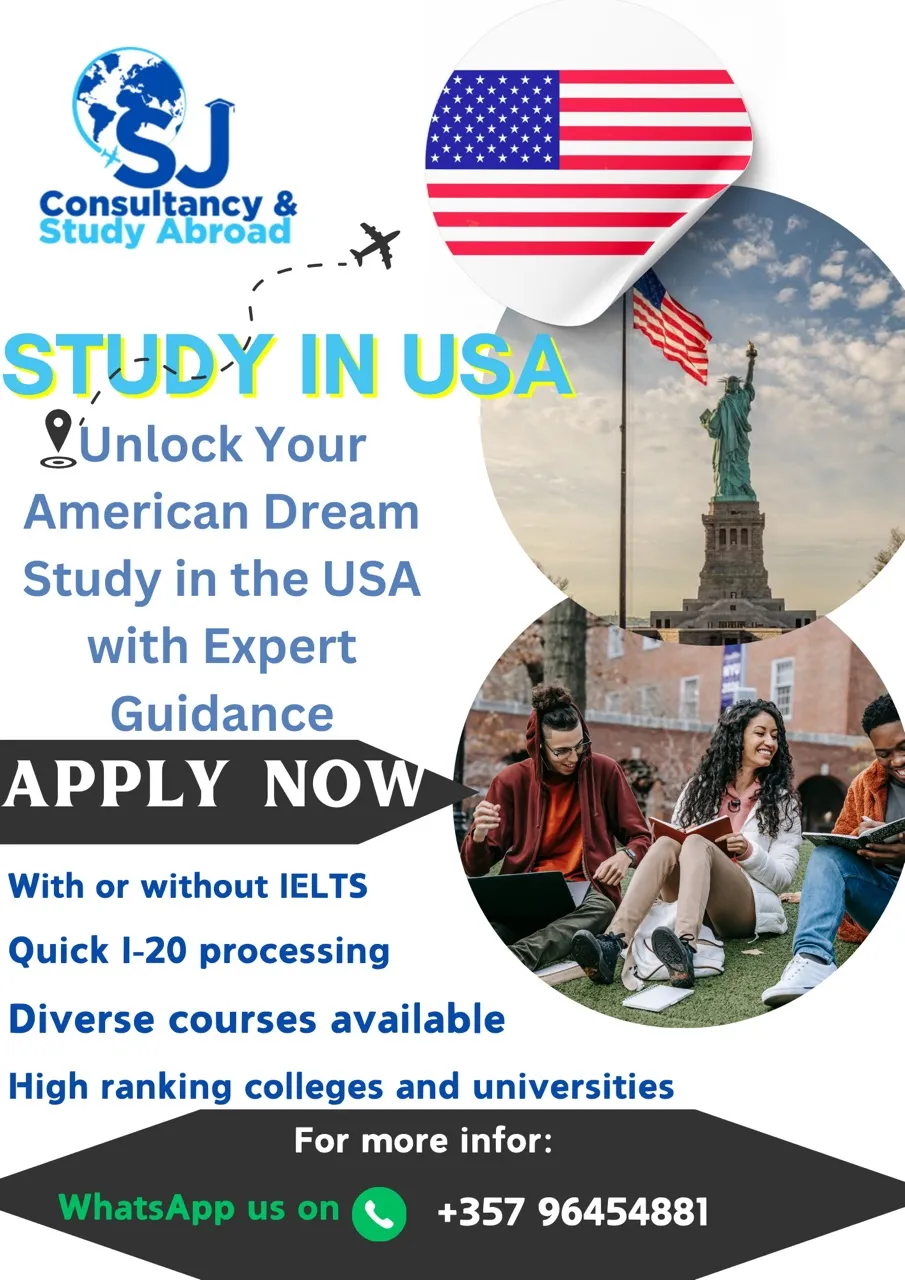 Study in USA — SJ Consultancy flyer